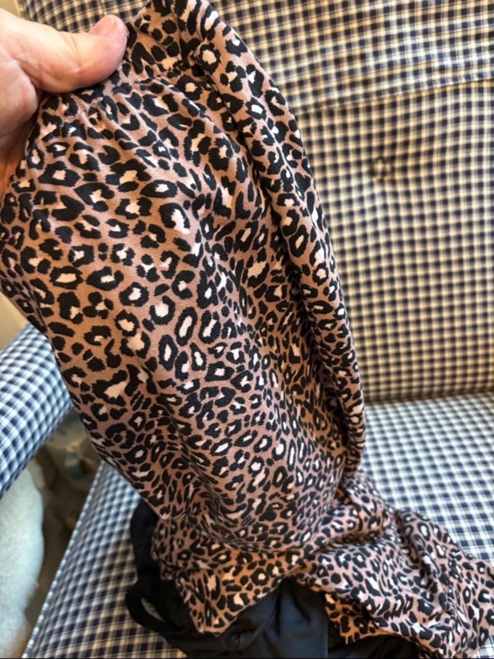 Rae Dunn “day off” Black Top with Pink Leopard Print Bottoms - Picture 7 of 7
